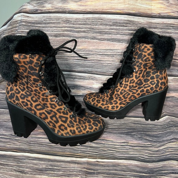 Jessica Simpson Mikah Faux-Fur Lining Combat Boot size 11 New with box no cover - Picture 3 of 12